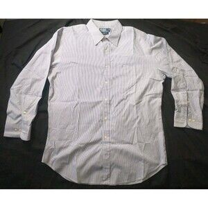 Polo Ralph Lauren Andrew Shirt 17.5"  Long Sleeve Striped Classic Fit XL